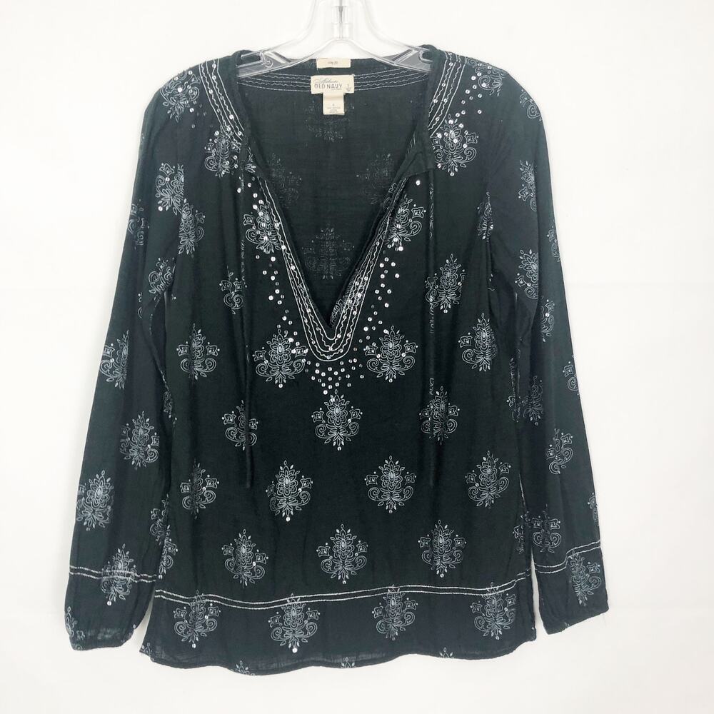 Old Navy Y2K Vtg Cotton Sequin Top Small Fairygoth Wimsigoth Hippie Bohemian